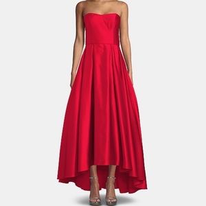 Bold Red Satin High-Low Ballgown 💃🏽